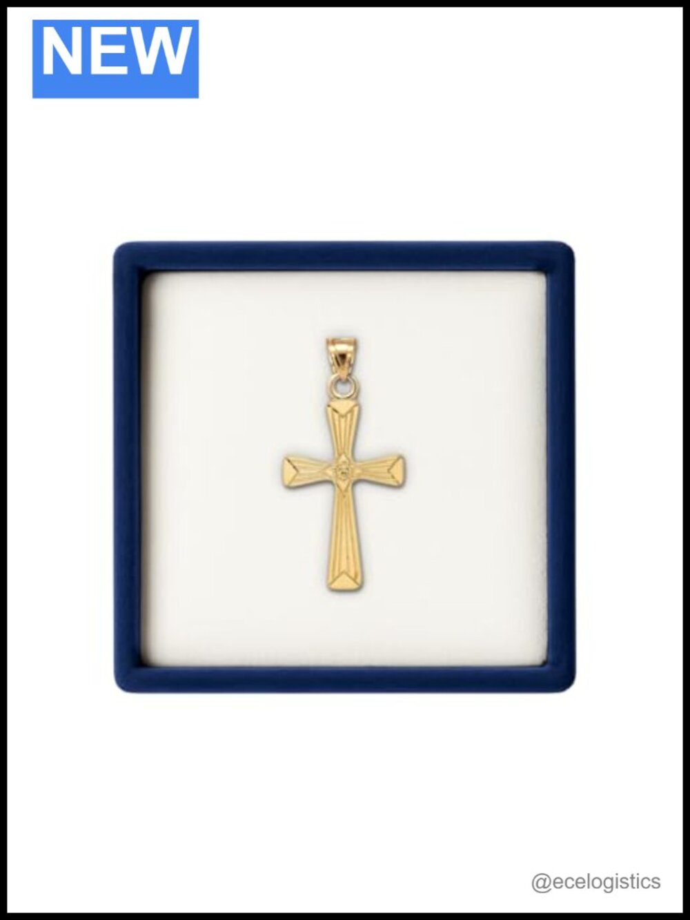 14K Yellow Gold Cross Pendant Double-Bonded Handcrafted USA Religious Jewelry